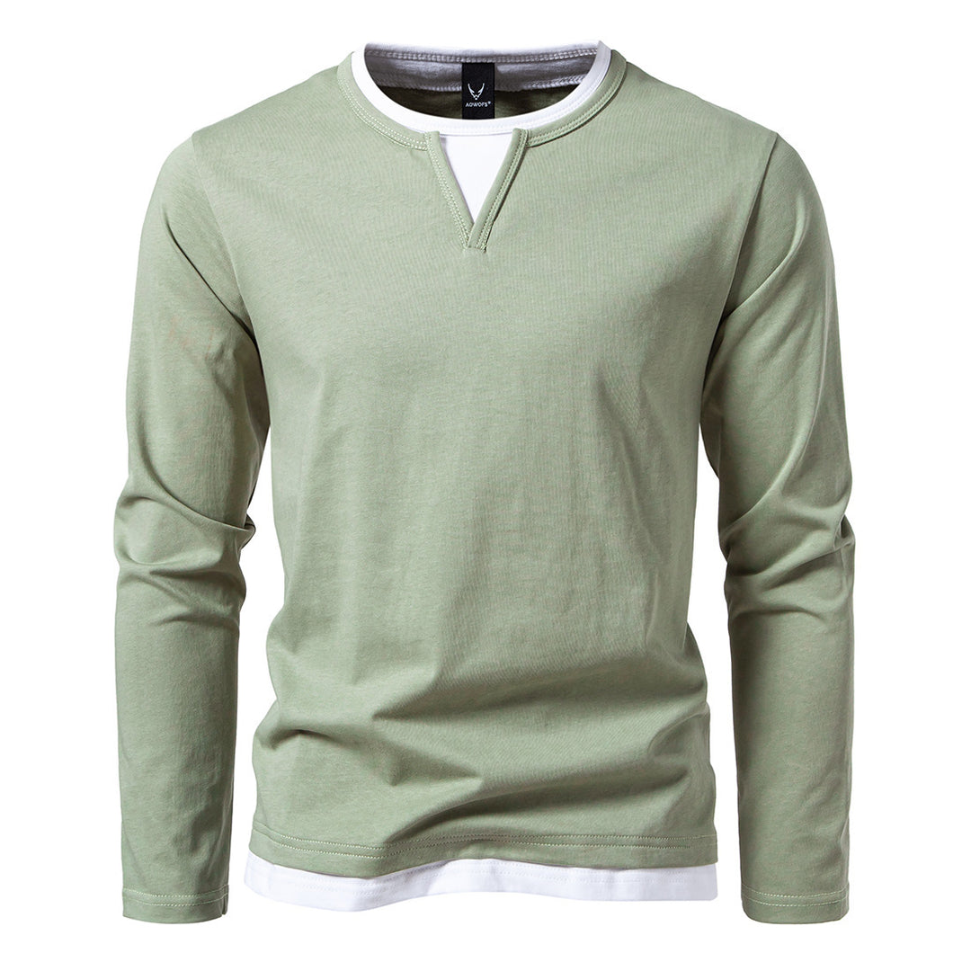 Herren Longsleeve Shirt mit innovativem Kragen EB