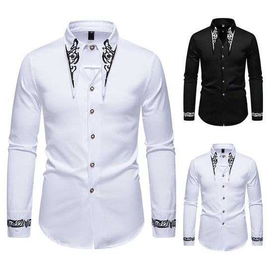 Herren modisches Hemd mit kreativem Kragen-Design EB