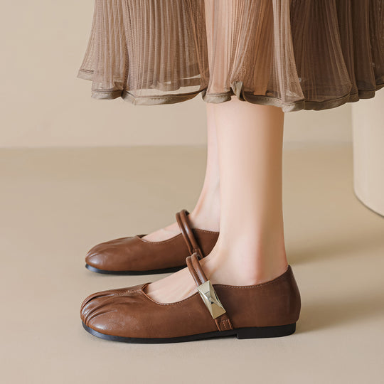 Damen Ballerinas mit dekorativem Riemen und modischem Akzent EB
