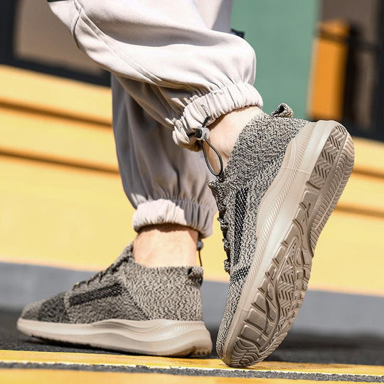 Damen Sportliche Strick-Sneaker mit hohem Knöchel und atmungsaktivem Design EB