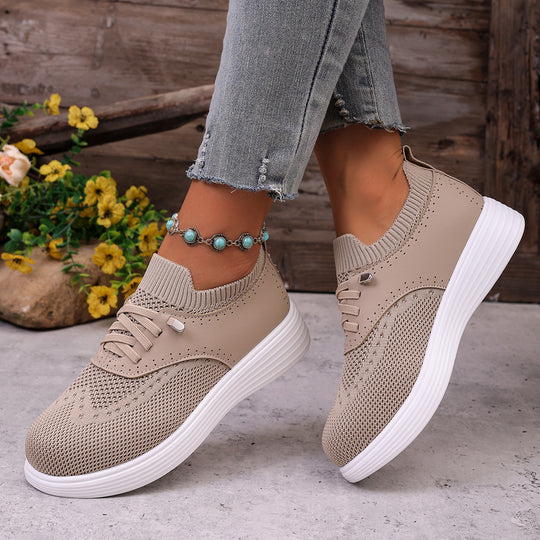 Damen komfortable Sneaker mit atmungsaktivem Obermaterial und flexiblem Fußbett EB