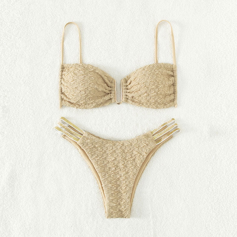Damen Push-Up-Bikini mit elegantem Rüschendesign EB