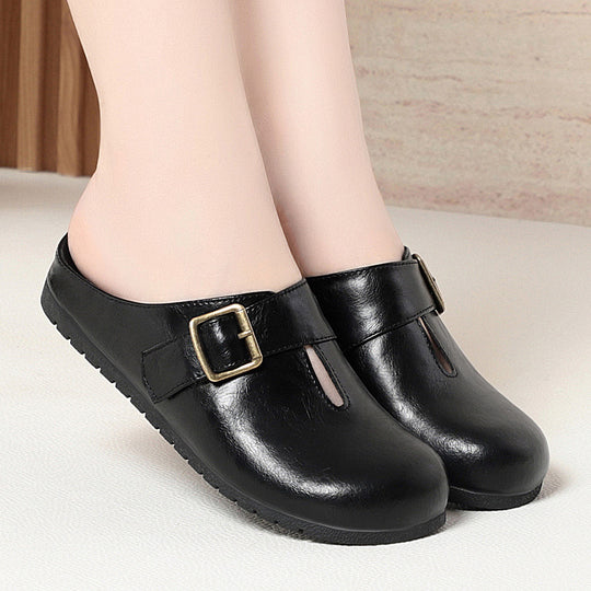 Damen Clogs mit modischem Riemen und komfortablem Fußbett EB