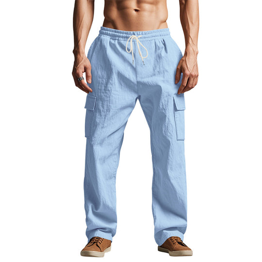 Herren lockere Cargohose mit elastischem Bund und praktischen Seitentaschen EB