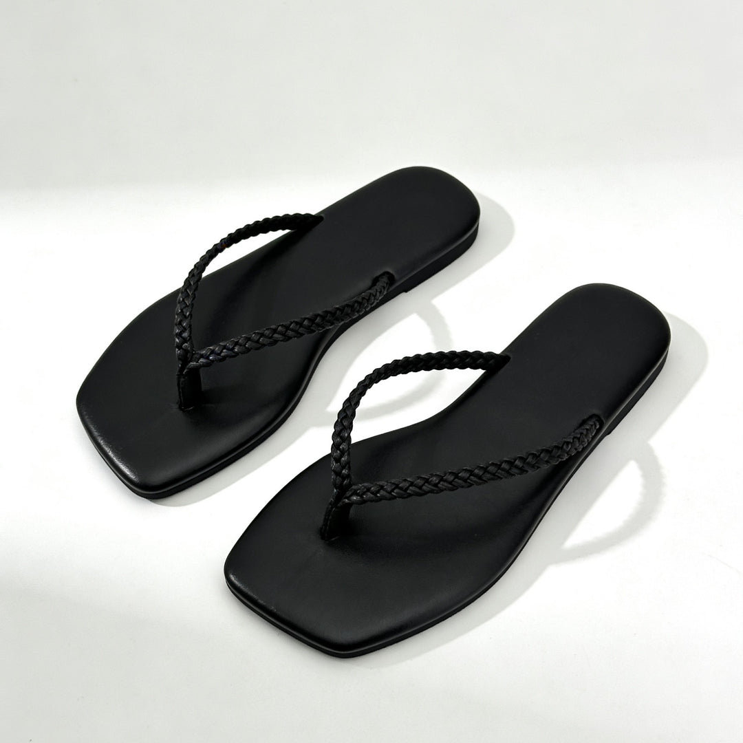 Damen Minimalistische Zehentrenner-Sandalen mit ergonomischem Design EB