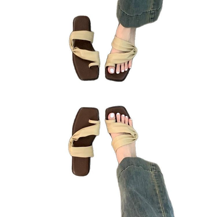 Damen Flip-Flops mit eleganter Knotenverzierung EB