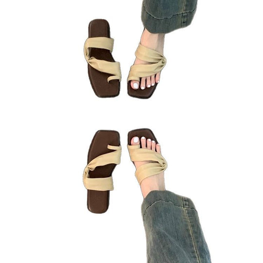 Damen Flip-Flops mit eleganter Knotenverzierung EB
