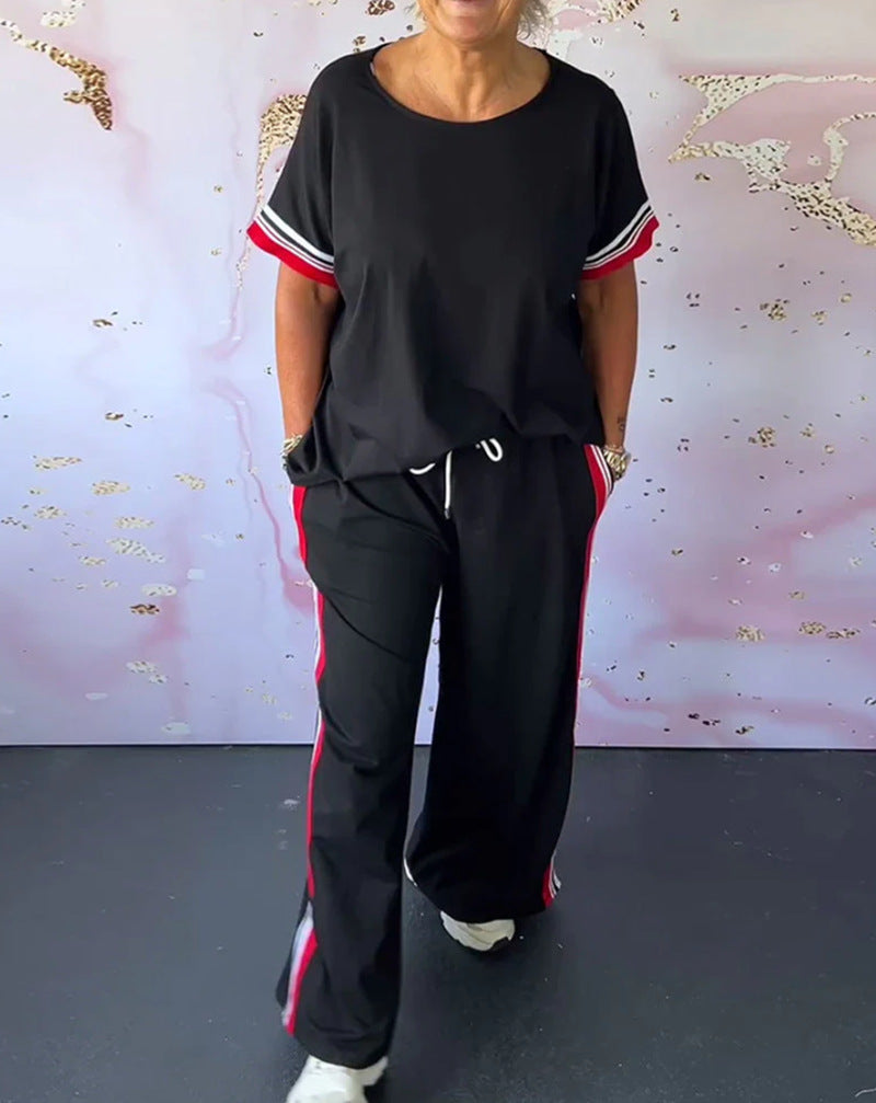 Damen Sportliches Lounge-Set mit Streifen Heidi-Mode