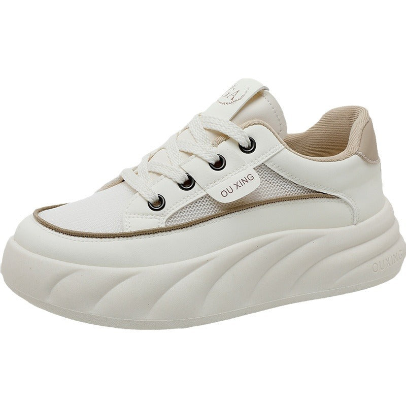 Damen modische Sneakers mit hochgezogenem Sohlenprofil und atmungsaktiven Mesh-Einsätzen EB