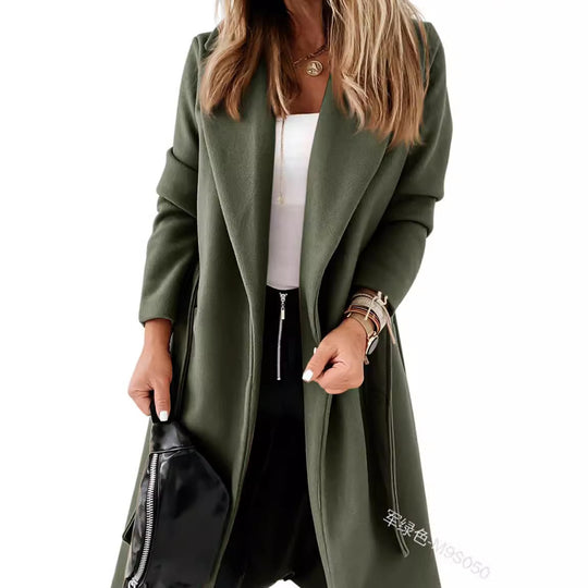 Damen Stylish und bequemer Mantel mit tailliertem Schnitt EB