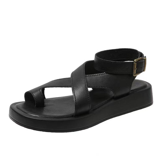 Damen Komfortable Zehentrenner-Sandalen mit verstellbarem Riemendesign EB