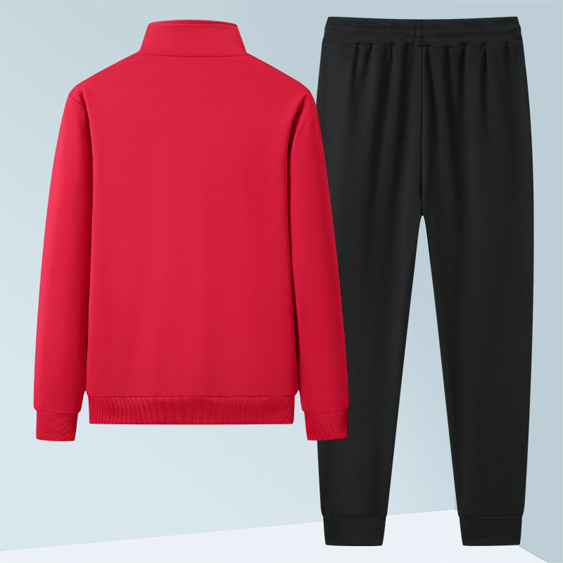 Herren sportliches Funktions-Trainingsset mit Stehkragen, Reißverschlusstaschen und Kordelbund EB