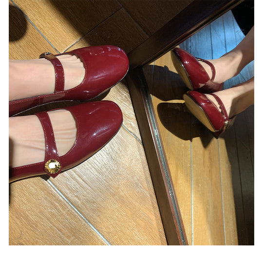 Damen elegante Mary Jane Ballerinas mit modischer Schnalle EB