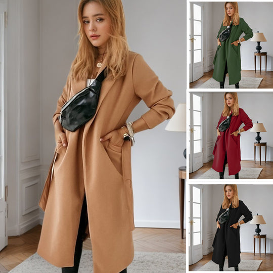 Damen modischer Longblazer mit praktischem Taschen EB