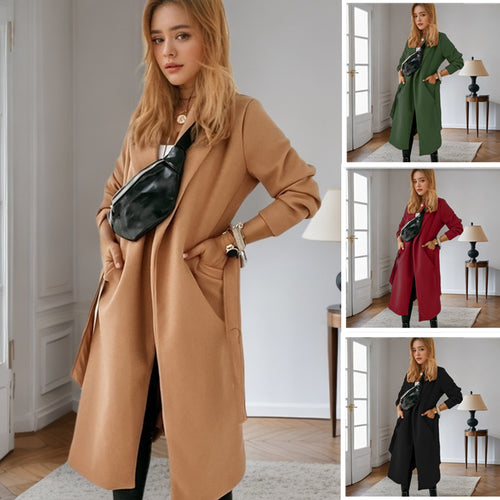 Damen modischer Longblazer mit praktischem Taschen EB
