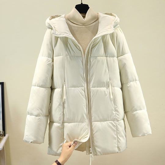 Damen Komfortable und stylische Pufferjacke mit Kapuze und praktischen Reißverschlusstaschen EB