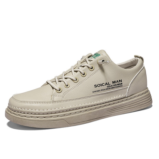 Herren lässige Ledersneaker mit weicher Sohle und modischem Design EB