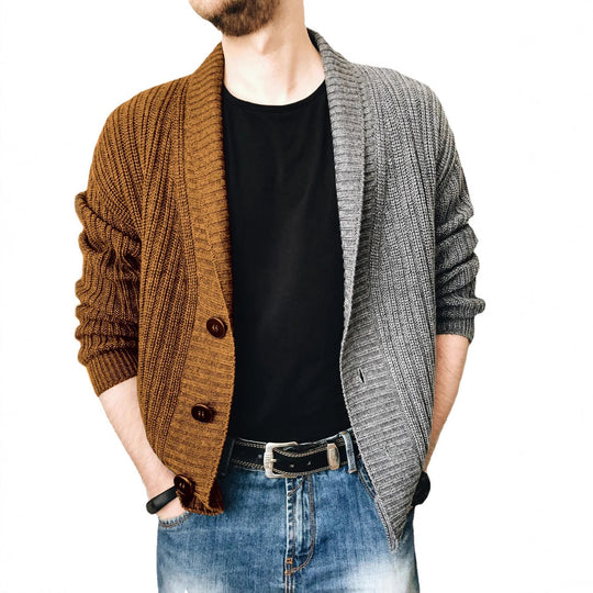 Herren Strickjacke mit strukturierter Oberfläche und modernen Knöpfen EB