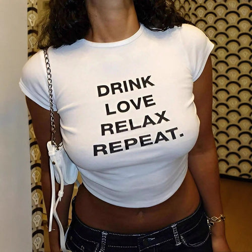 Damen Crop-T-Shirt mit inspirierendem Schriftzug und lässigem Schnitt EB