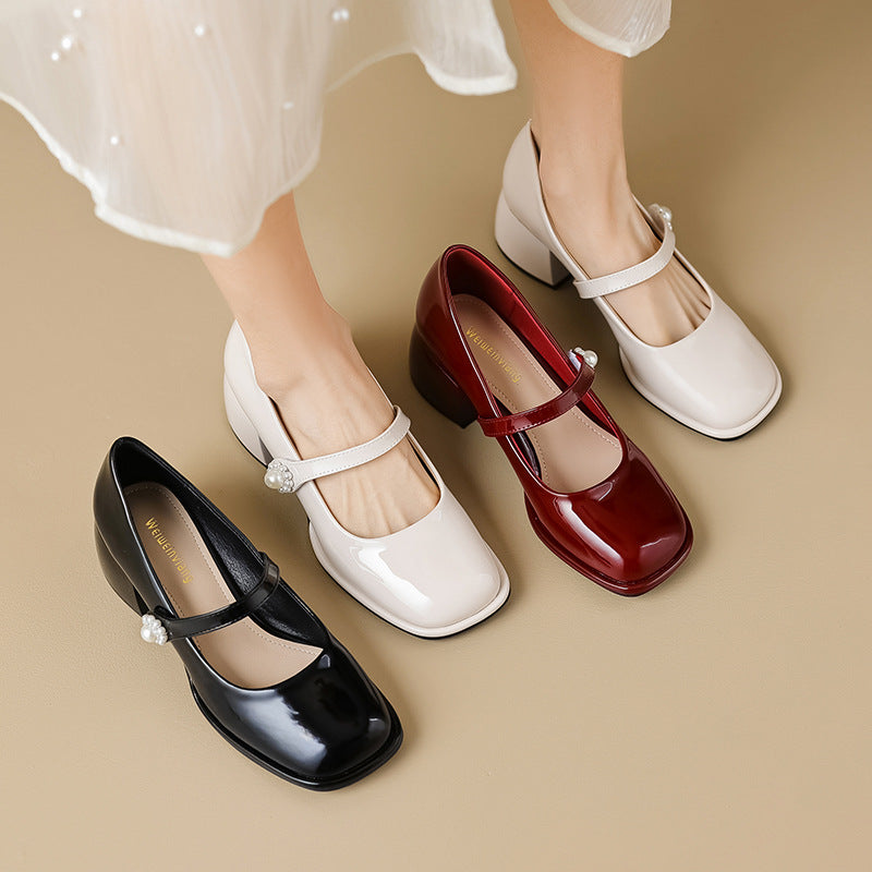 Damen Elegante Ballerinas mit modischem Riemen und funkelnder Schnallenverzierung EB