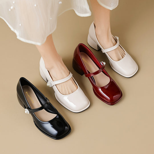 Damen Elegante Ballerinas mit modischem Riemen und funkelnder Schnallenverzierung EB
