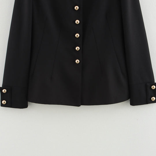 Damen elegante Kurzjacke mit dekorativen Knöpfen EB