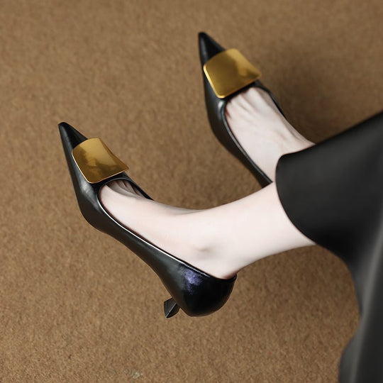 Damen elegante spitze Pumps mit modischem Absatz EB