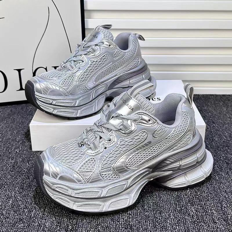Damen Sportliche Sneakers mit reflektierendem Obermaterial und bequemer Dämpfung EB