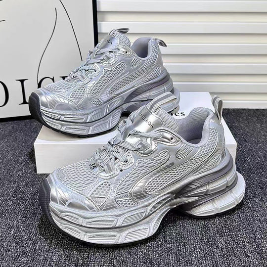 Damen Sportliche Sneakers mit reflektierendem Obermaterial und bequemer Dämpfung EB