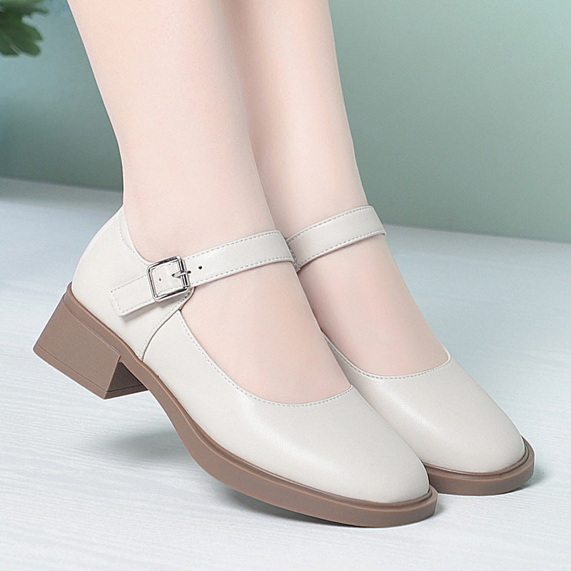 Damen Mary Jane Schuhe mit bequemer Sohle und modischem Riemen EB