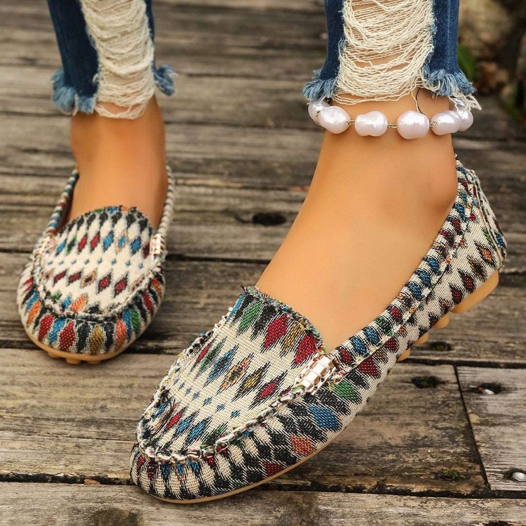 Damen Mokassins mit einzigartigem Ethno-Design EB