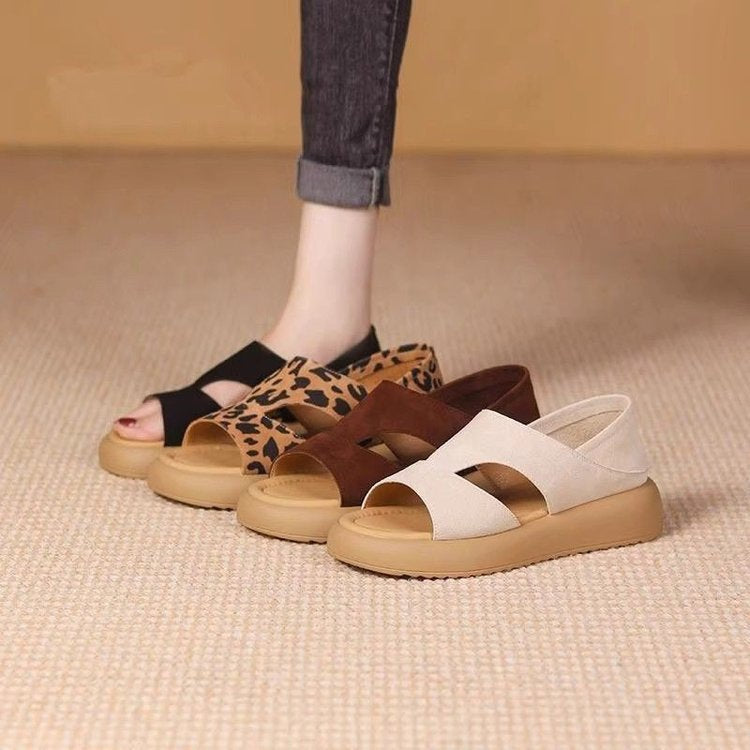 Damen modische und bequeme Plateau-Sandalen mit verstellbarem Riemen EB