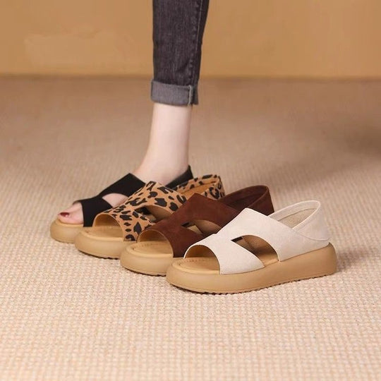 Damen modische und bequeme Plateau-Sandalen mit verstellbarem Riemen EB