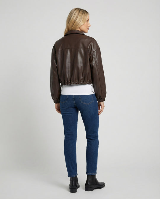 Damen kurz geschnittene Hemdjacke mit Kapuze, großen Pattentaschen und Kordelzugsaum EB