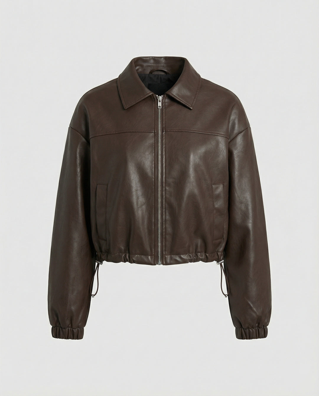 Damen kurz geschnittene Hemdjacke mit Kapuze, großen Pattentaschen und Kordelzugsaum EB