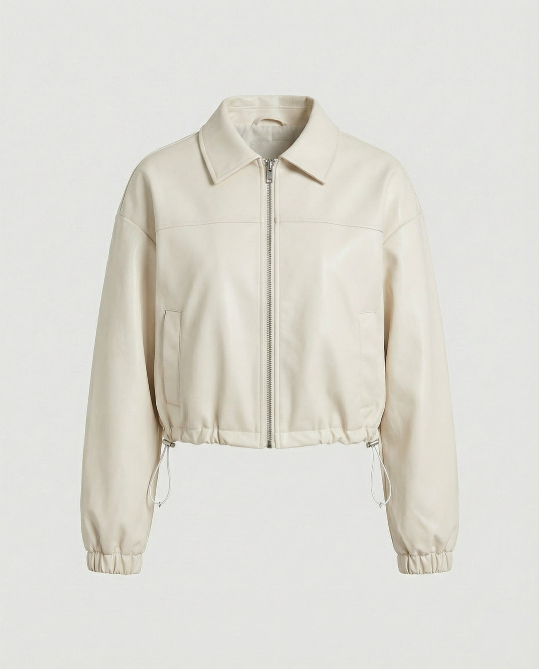 Damen kurz geschnittene Hemdjacke mit Kapuze, großen Pattentaschen und Kordelzugsaum EB
