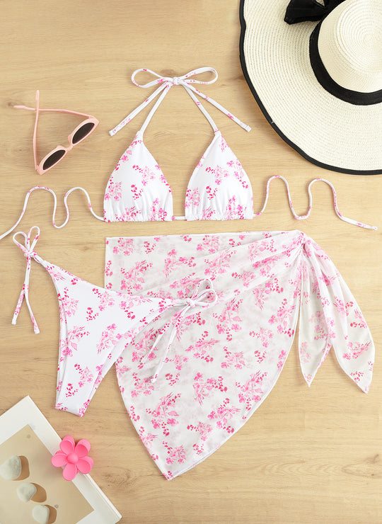 Damen Triangel-Bikini-Set mit elegantem Wickelrock EB