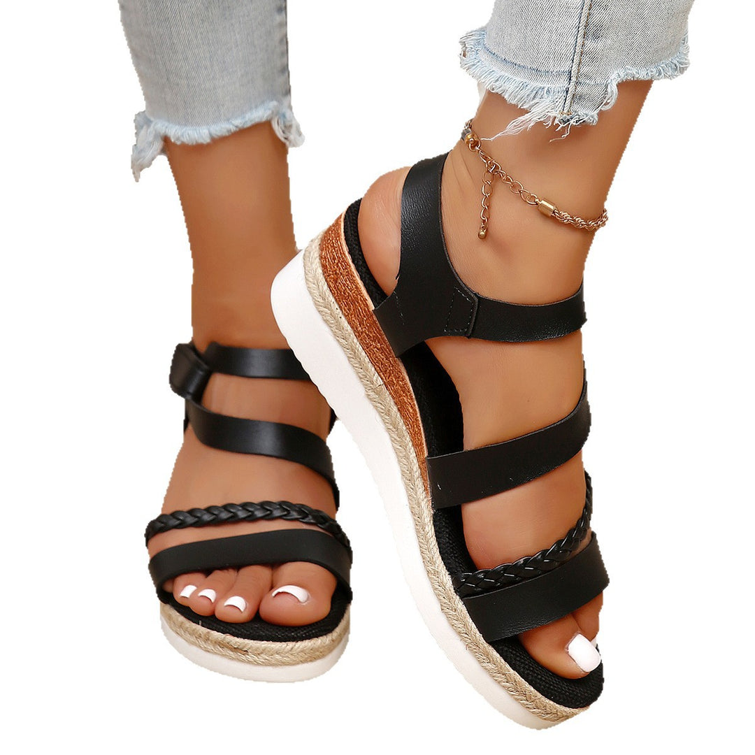 Damen Sportliche Sandalen mit geflochtenem Riemendesign und luftiger Sohle EB