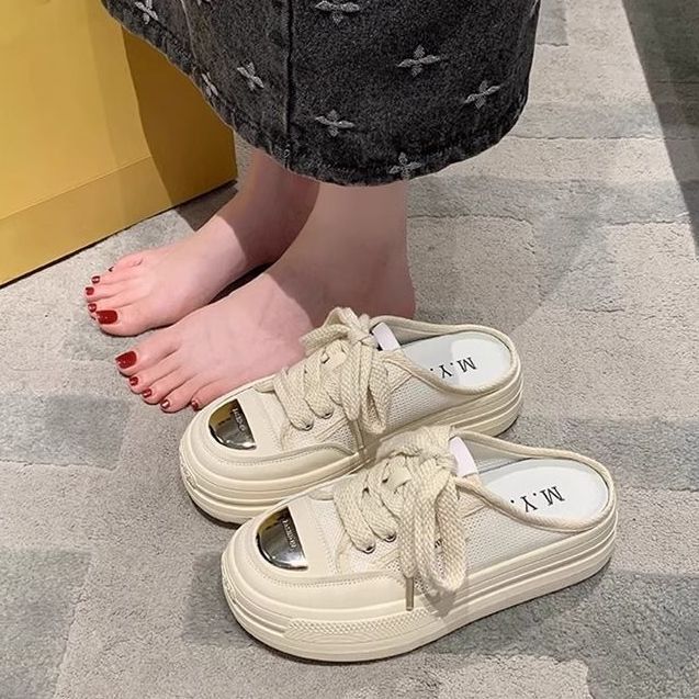 Damen modische Plateausneaker mit atmungsaktiver Oberflächenstruktur und robustem Sohlenprofil EB