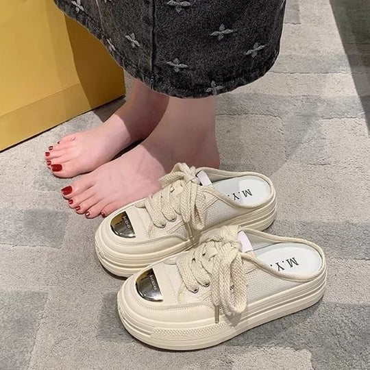 Damen modische Plateausneaker mit atmungsaktiver Oberflächenstruktur und robustem Sohlenprofil EB