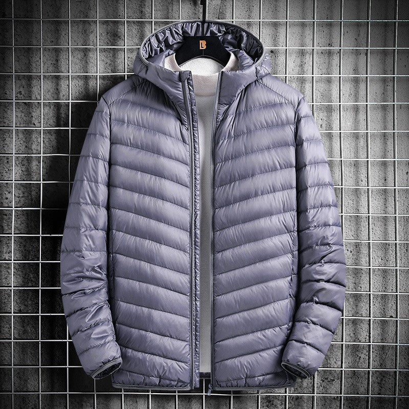 Herren nan ultraleichte Steppjacke mit Kapuze, winddichter Außenhülle und packbarem Thermofutter EB