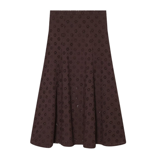 Damen Midirock mit feiner Lochstickerei EB