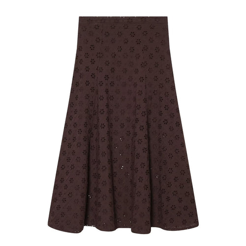 Damen Midirock mit feiner Lochstickerei EB