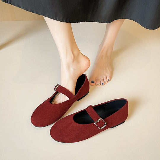 Damen Ballerinas mit elegantem Riemchen und modischer Schnallenapplikation EB