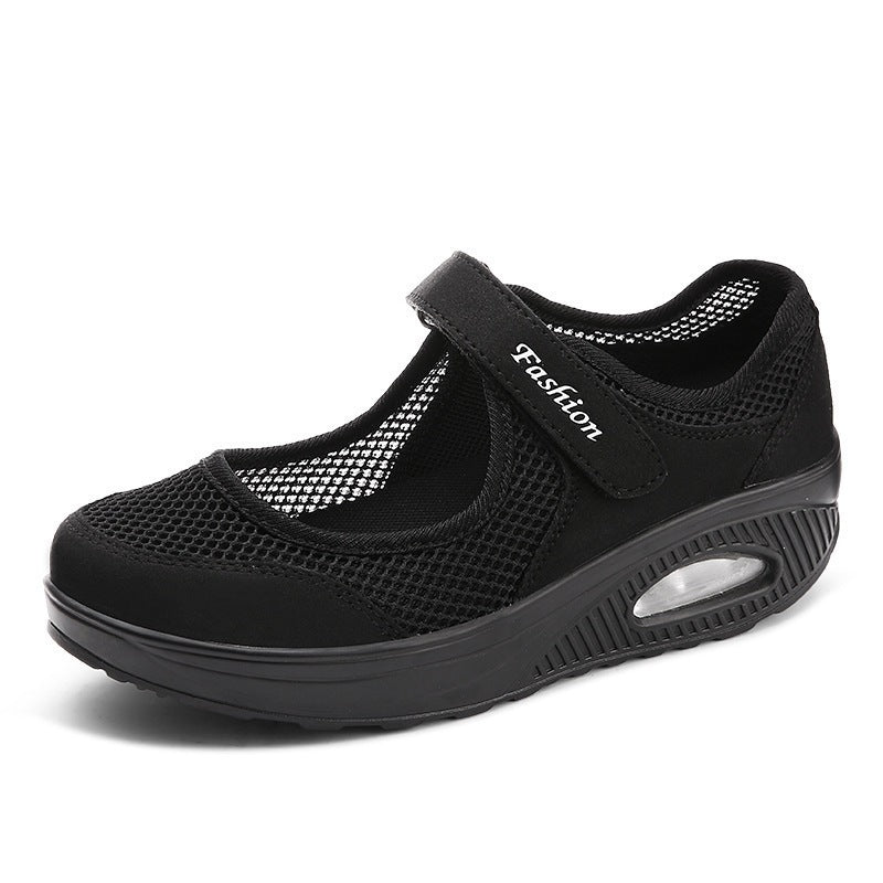 Damen Sportliche Slip-On Sneakers mit verstellbarem Klettverschluss EB