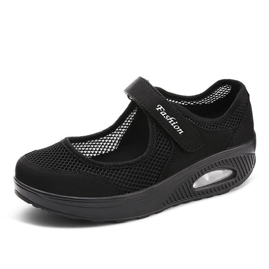 Damen Sportliche Slip-On Sneakers mit verstellbarem Klettverschluss EB
