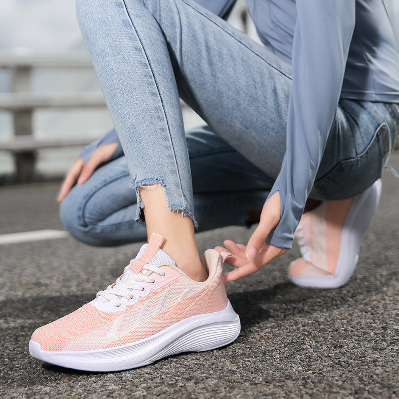 Damen Leichte und atmungsaktive Laufschuhe mit elastischem Obermaterial und flexibler Sohle EB
