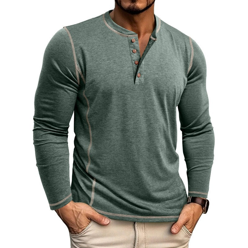 Herren Langarmshirt mit Knopfleiste EB