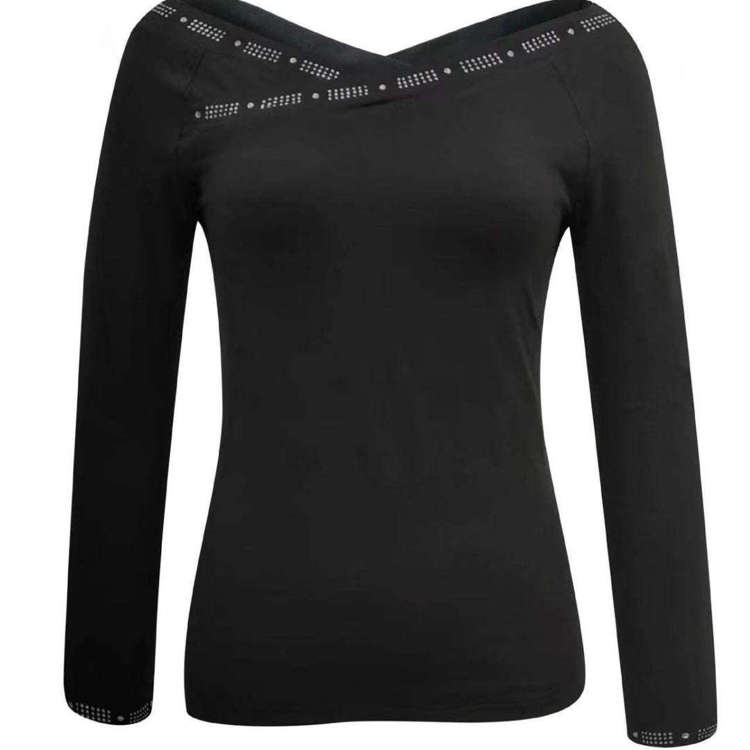 Damen Off-Shoulder Body mit eleganten Strassdetails EB
