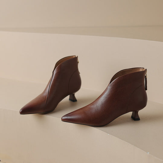 Damen nan spitze knöchelhohe Stiefelette mit niedrigem Pfennigabsatz und seitlichem Reißverschluss EB